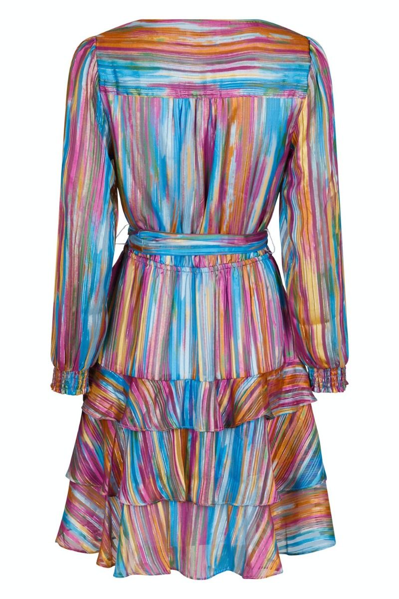 Neo Noir - Kjole - Dennie Blurred Stripe Dress - Pink