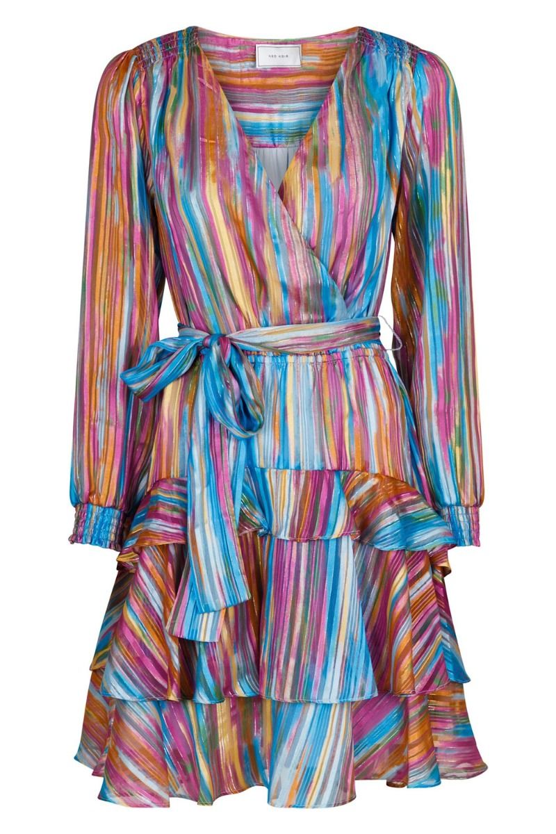 Neo Noir - Kjole - Dennie Blurred Stripe Dress - Pink