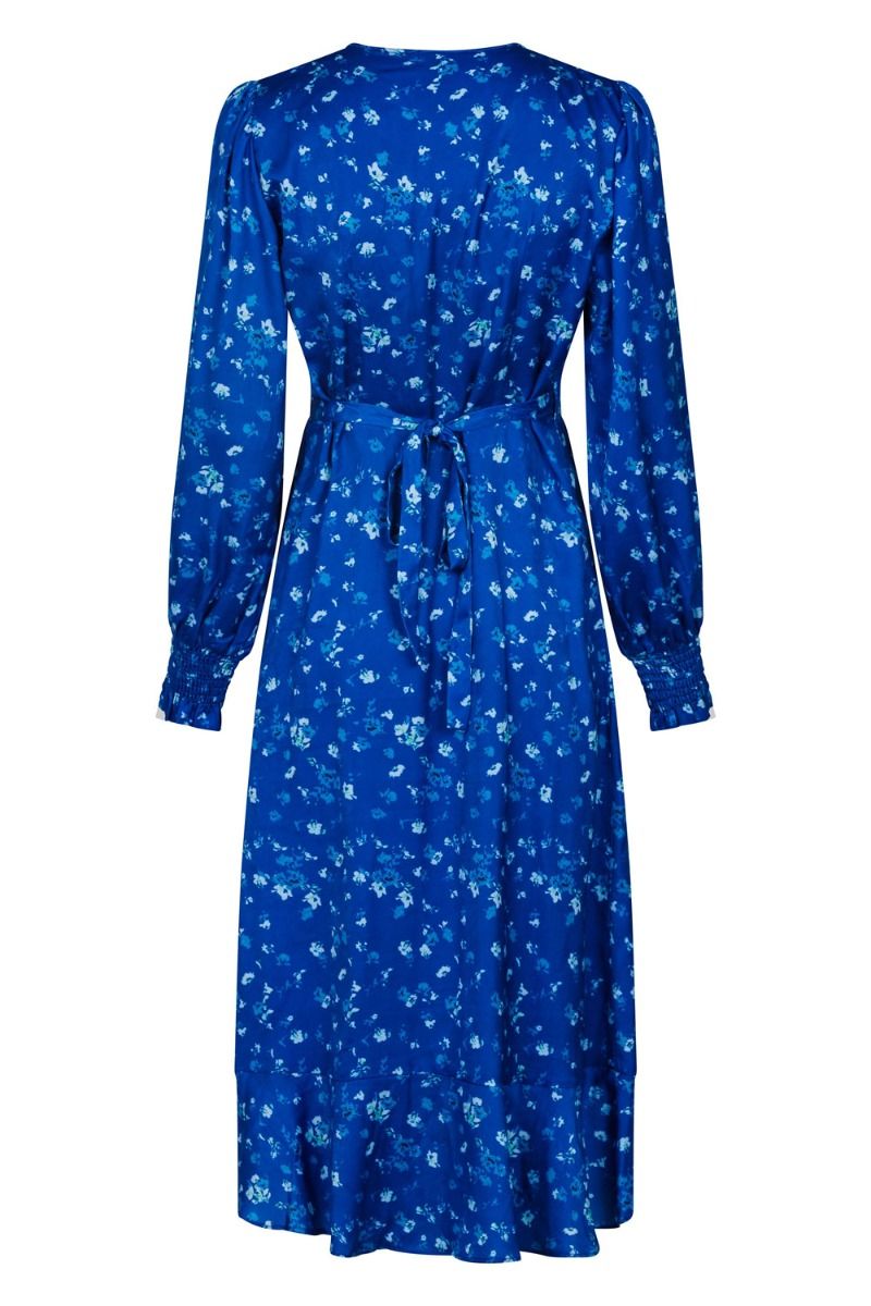 Neo Noir - Kjole - Eva Floral Satin Dress - Blue