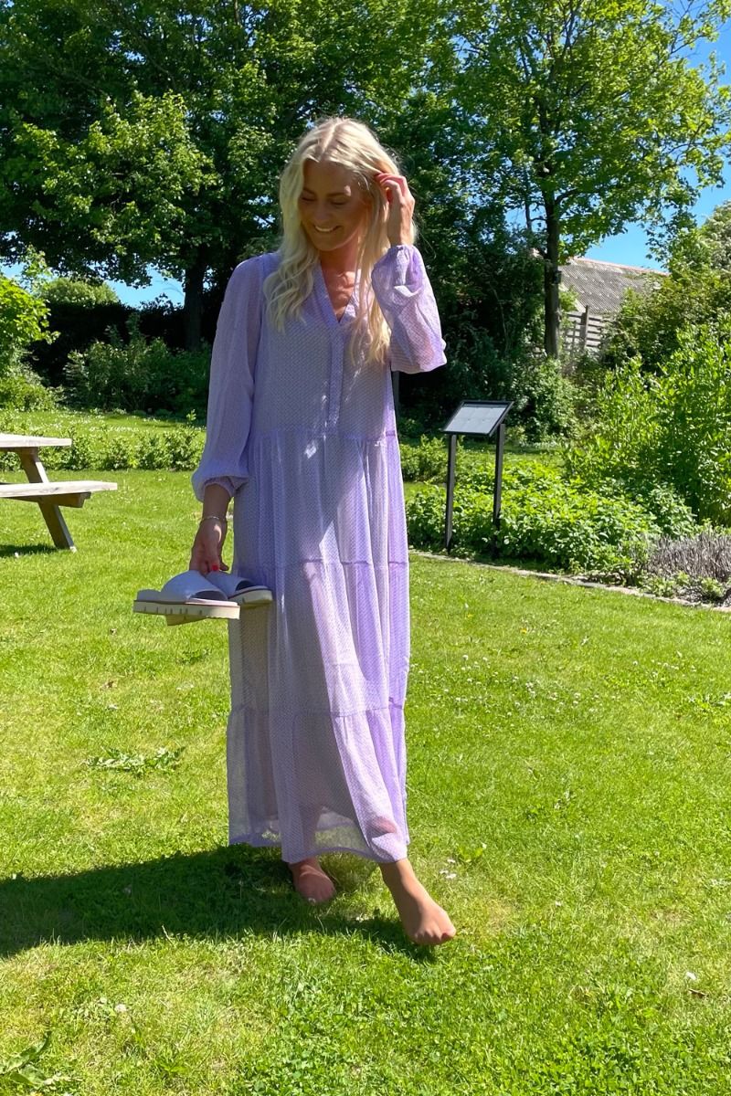 Neo Noir - Kjole - Graphic Tile Dress - Light Blue