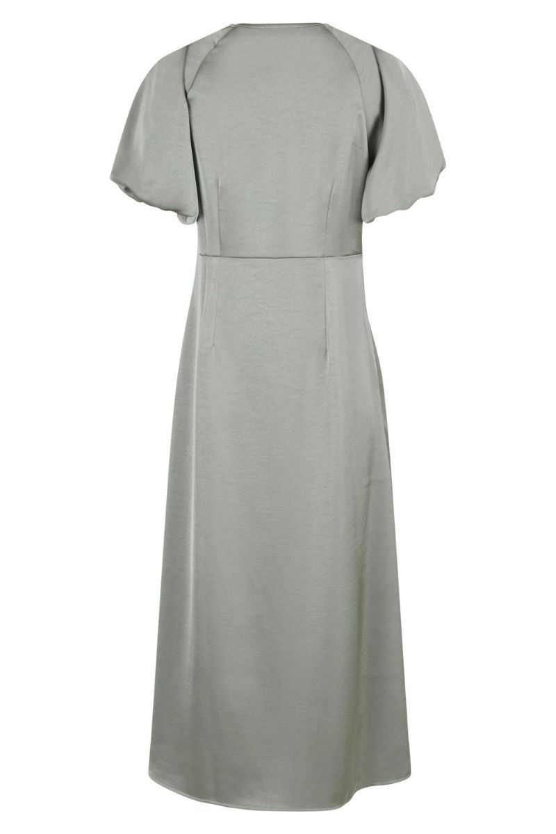 Neo Noir - Kjole - Illana Heavy Sateen Dress - Smoke Green