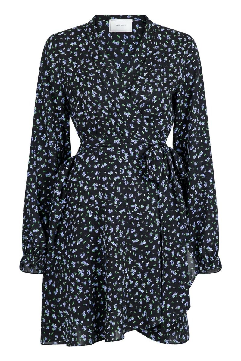 Neo Noir - Kjole - Kim Simple Rose Dress - Black