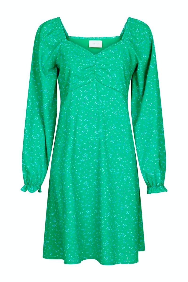 Neo Noir - Kjole - Malla Flower Burst Dress - Green