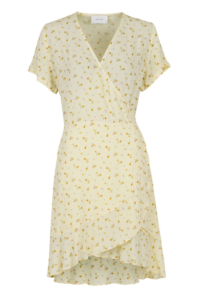 Neo Noir - Kjole - Malta Single Blossom Dress - Light Yellow