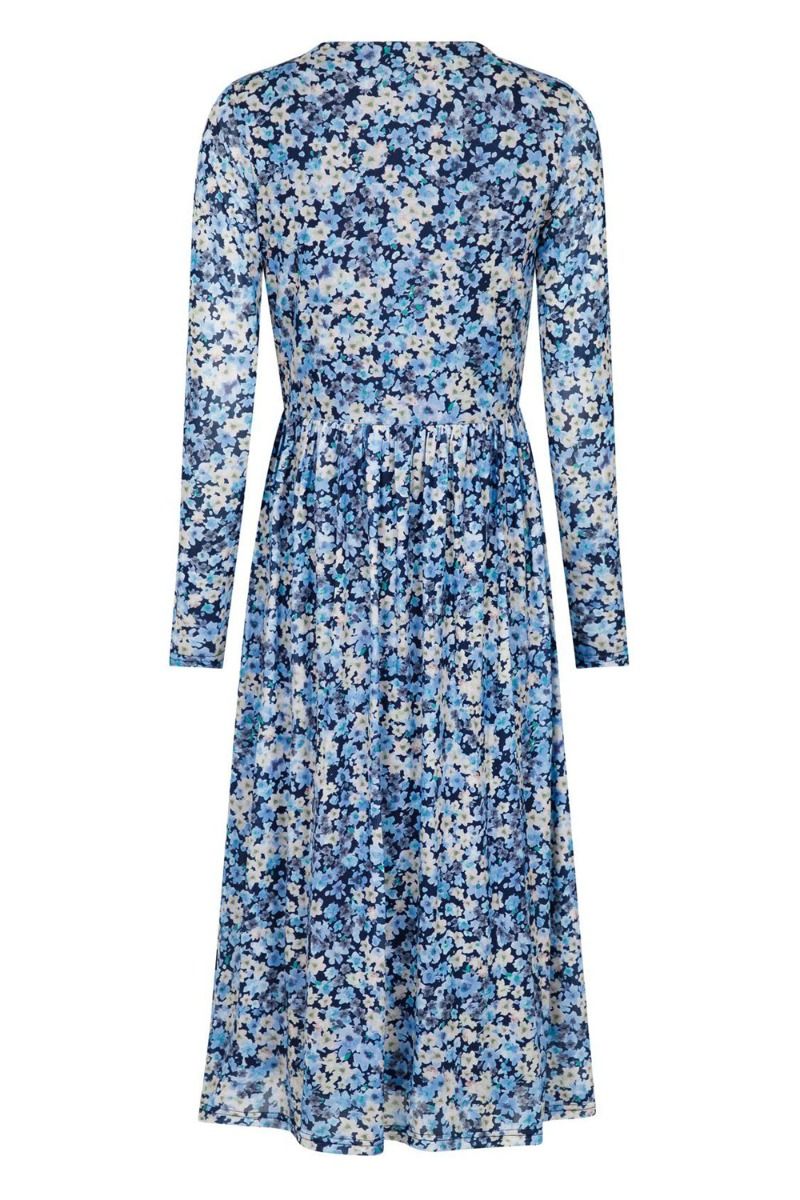 Neo Noir - Kjole - Samy Blossom Mesh Dress - Blue