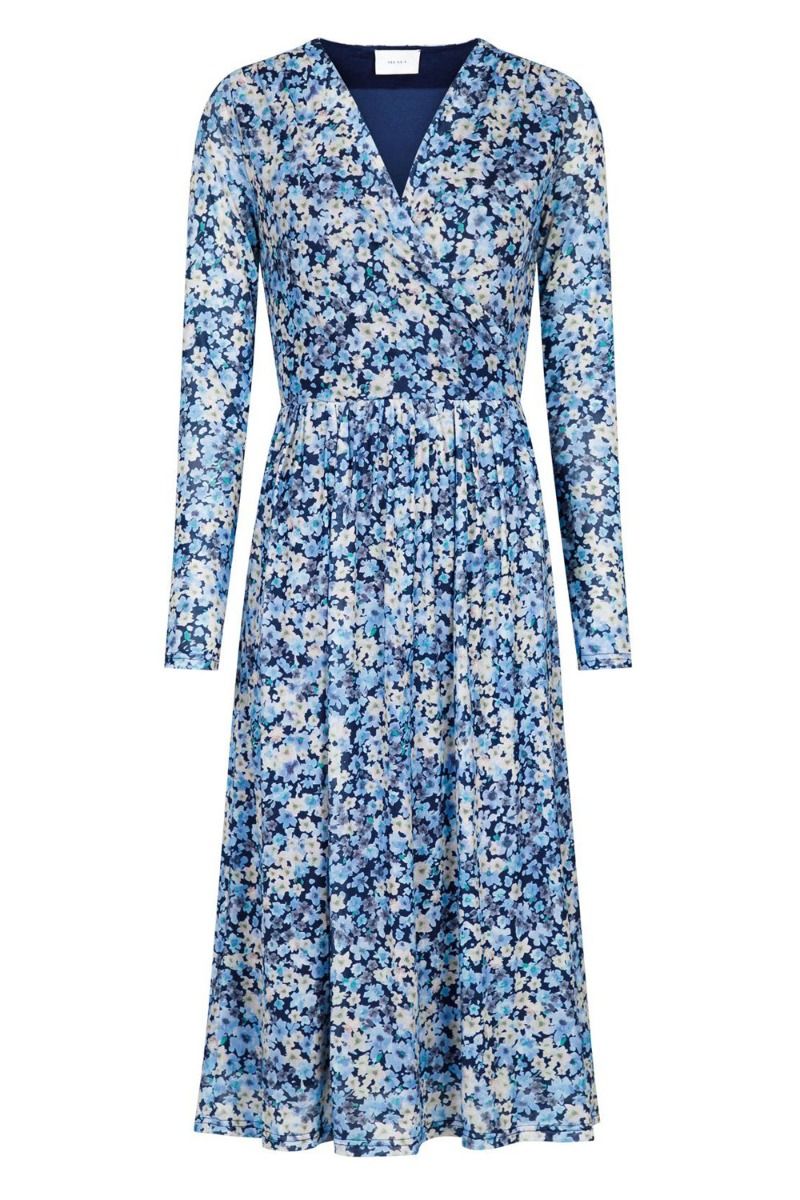 Neo Noir - Kjole - Samy Blossom Mesh Dress - Blue