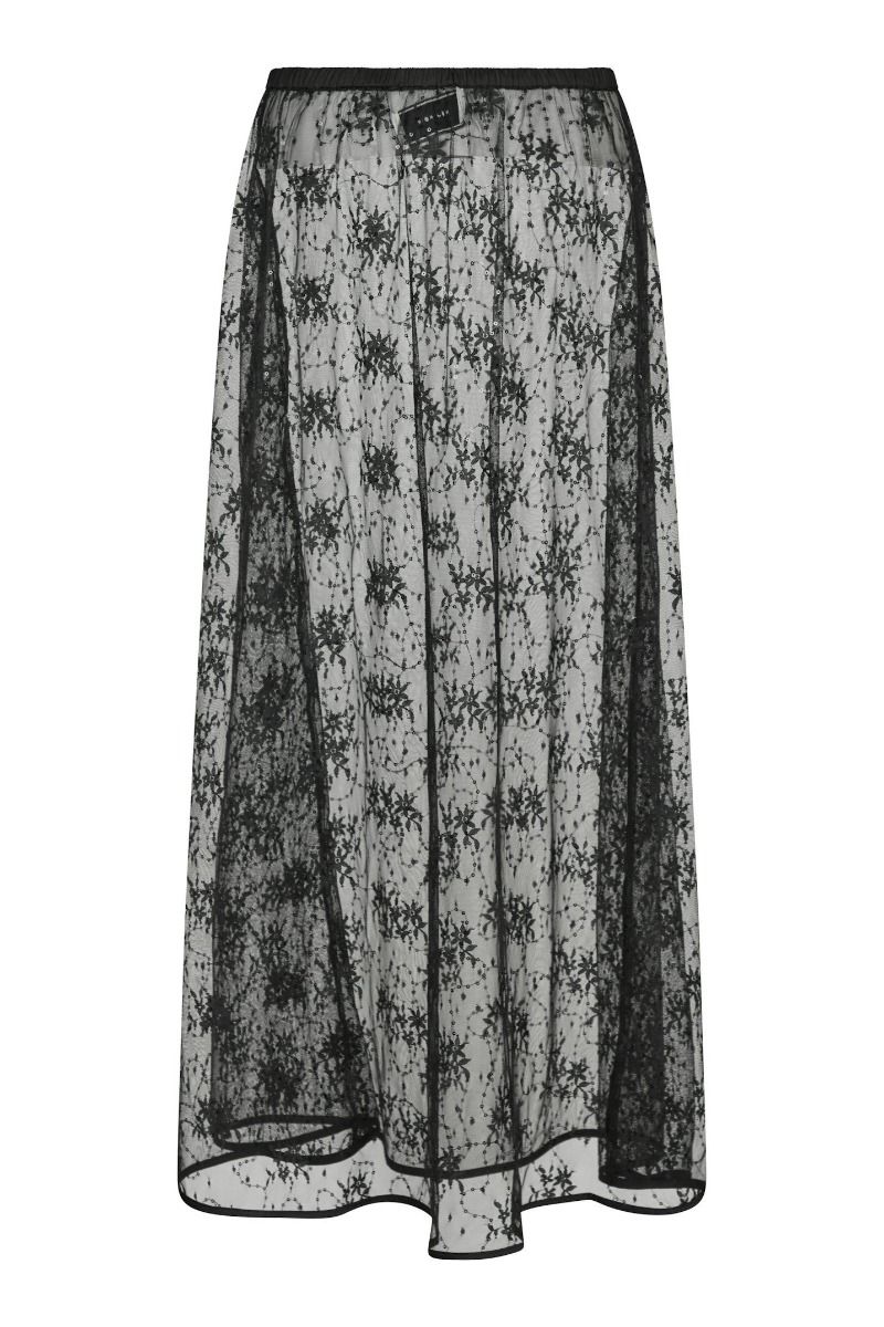 Neo Noir - Nederdel - Loreta Lace Sequins Skirt - Black