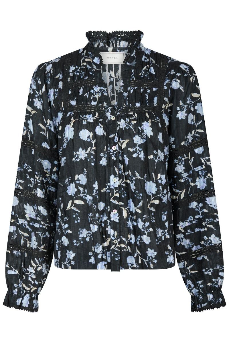 Neo Noir - Bluse - Lyla Night Flower Blouse - Navy
