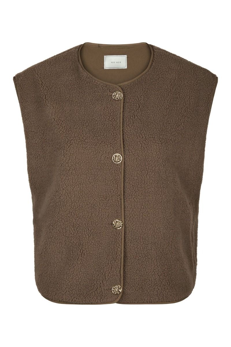 Neo Noir - Vest - Mariko Teddy Vest - Taupe