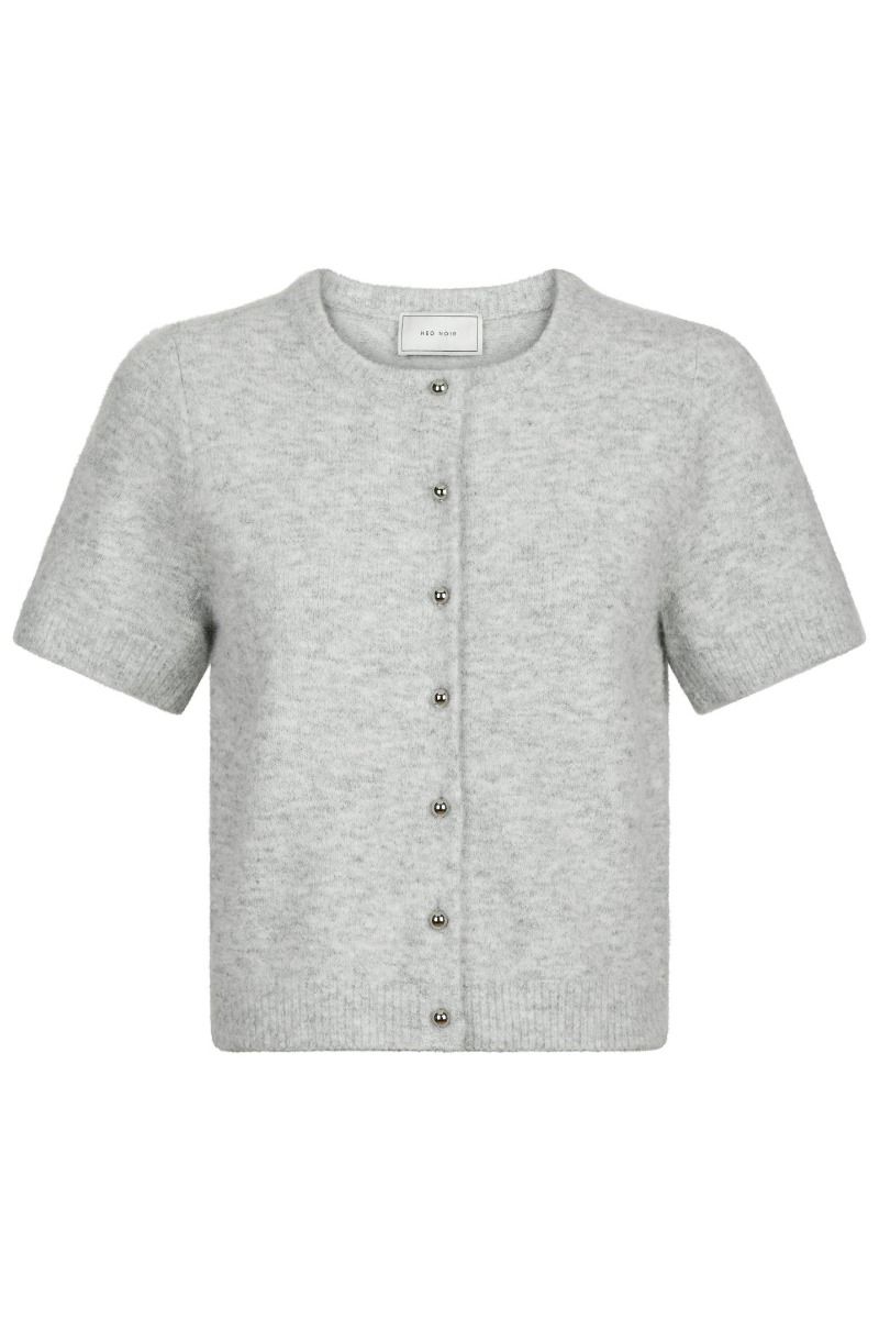 Neo Noir - Cardigan - Mitta Knit Cardigan - Grey Melange