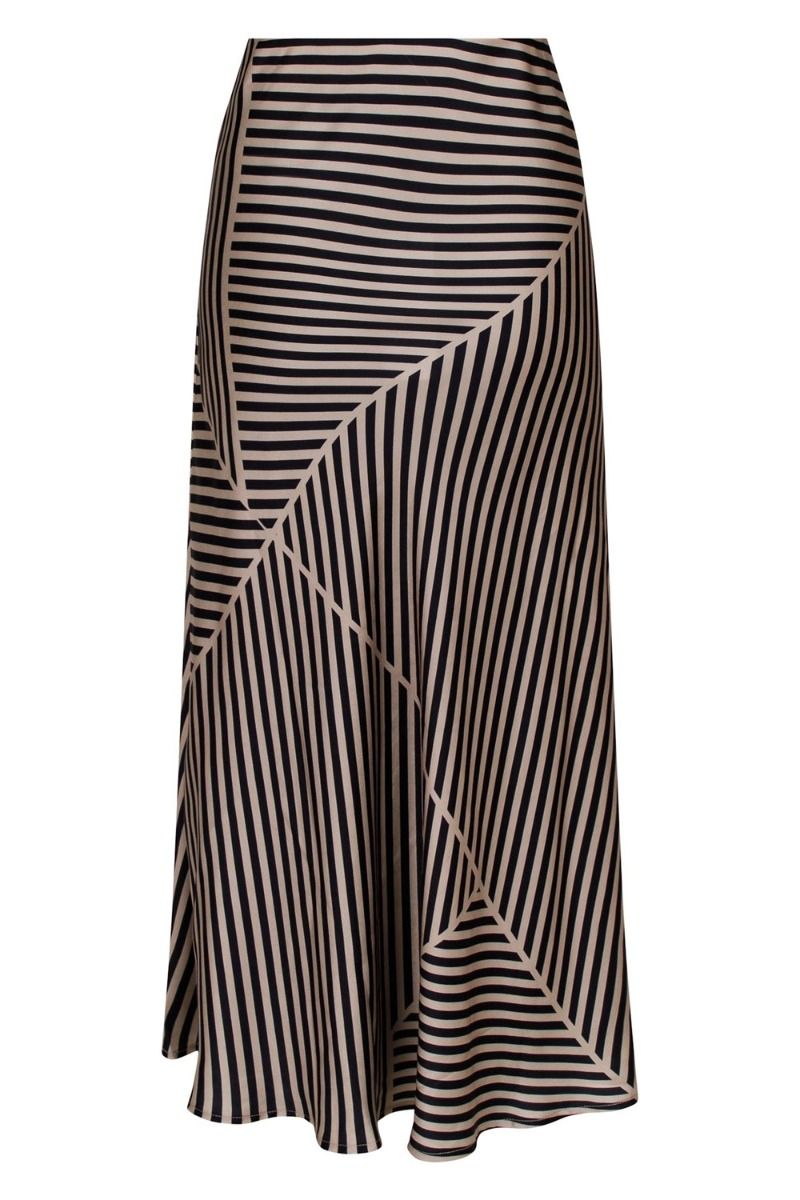 Neo Noir - Nederdel - Bovary Mix Lines Skirt - Black