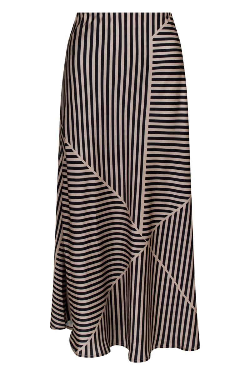 Neo Noir - Nederdel - Bovary Mix Lines Skirt - Black