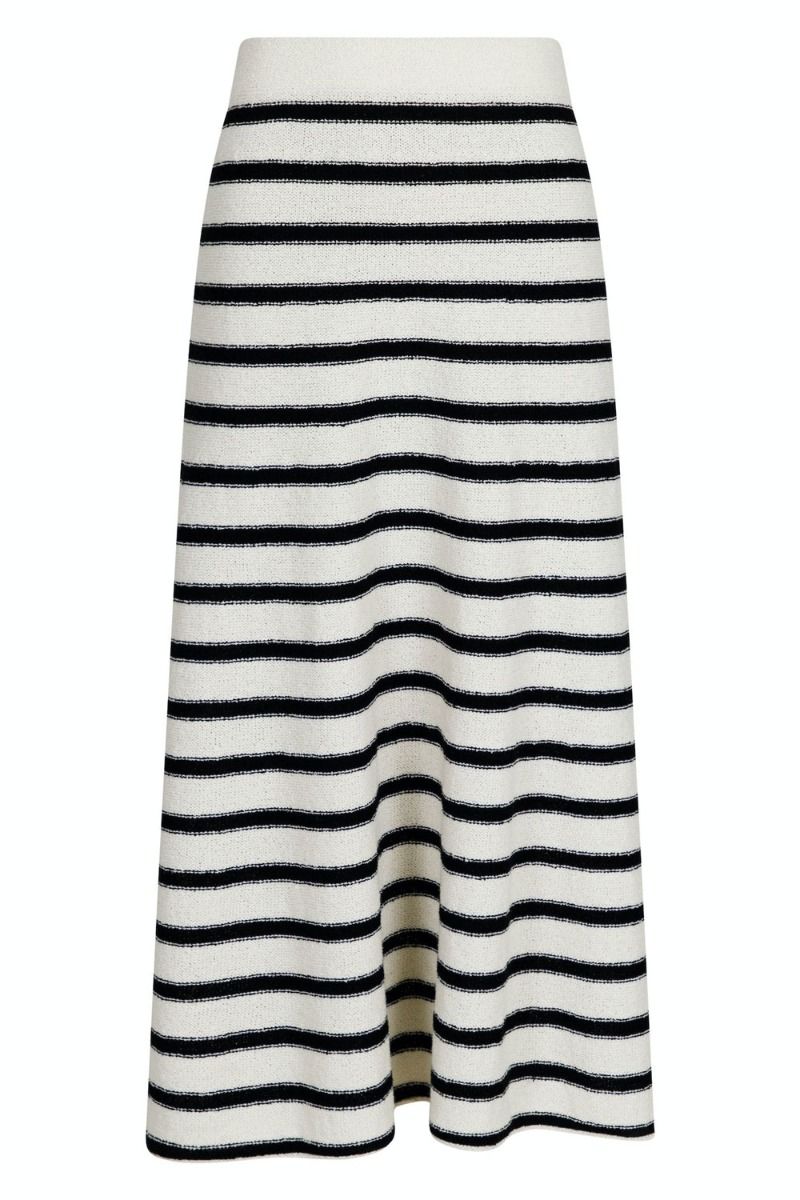 Neo Noir - Nederdel - Etti Boucle Knit Stripe Skirt - Black Striped