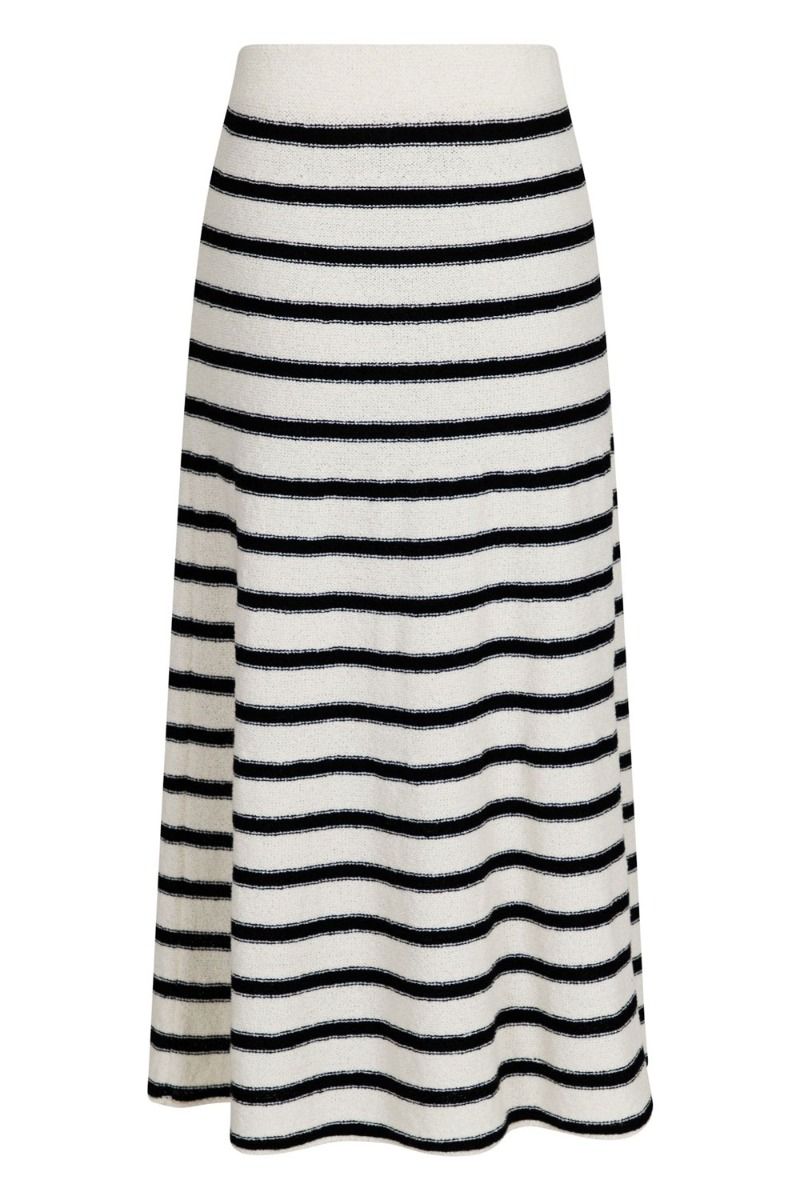 Neo Noir - Nederdel - Etti Boucle Knit Stripe Skirt - Black Striped