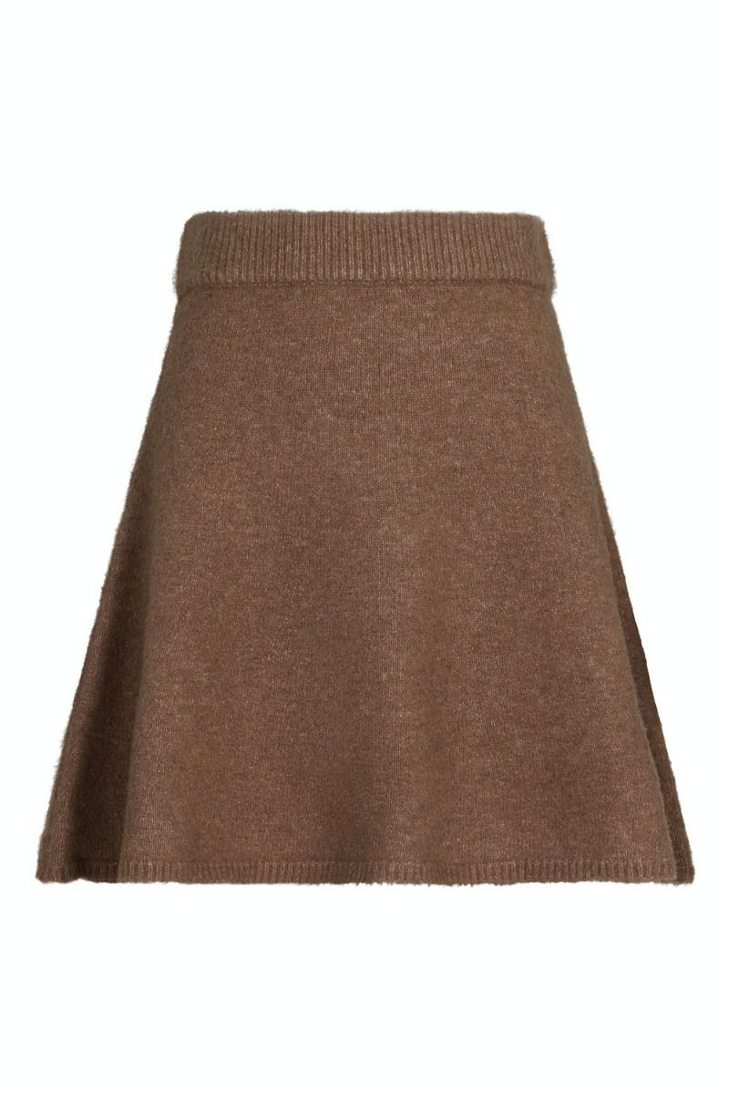 Neo Noir - Nederdel - Gisa Knit Skirt - Dusty Brown