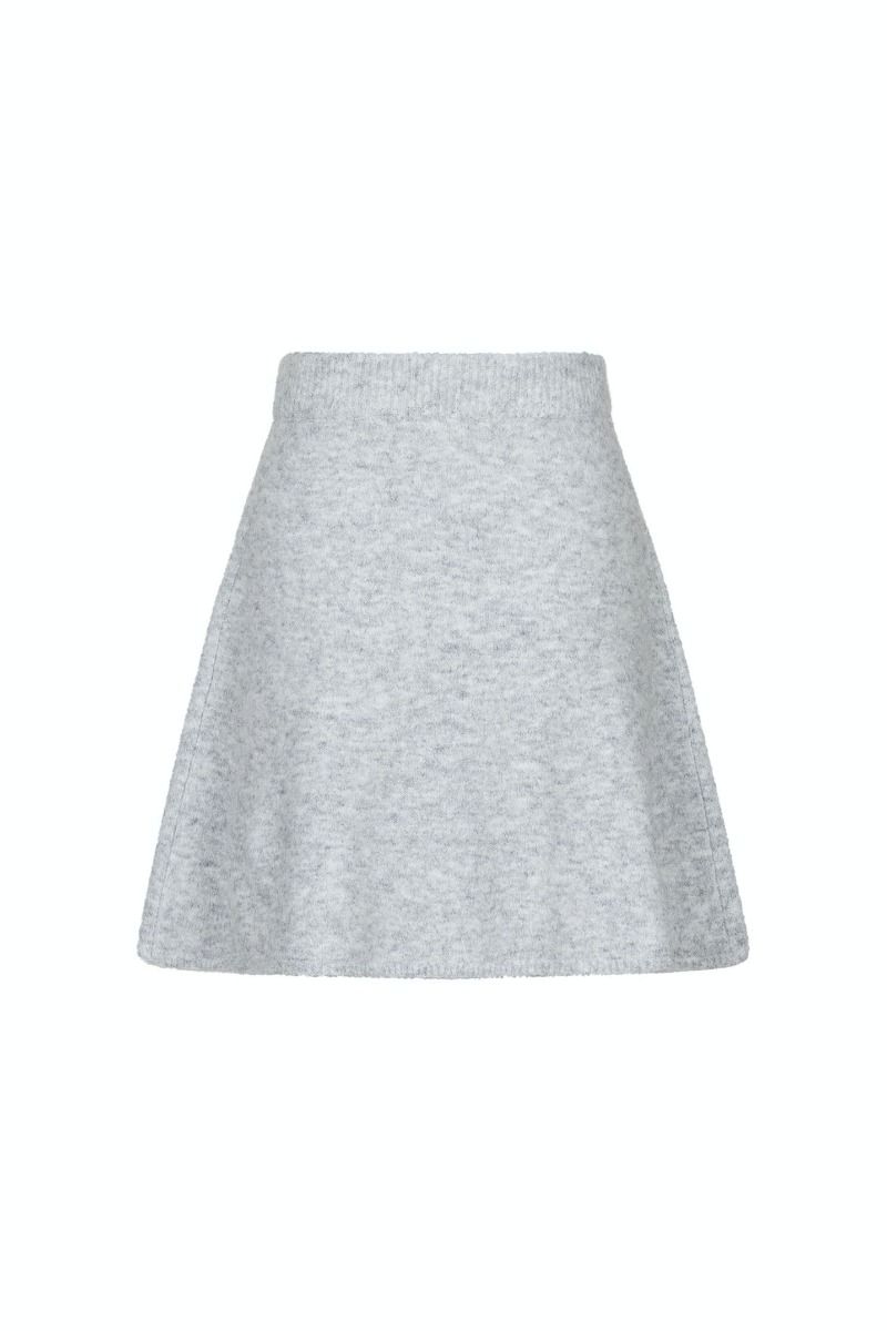 Neo Noir - Nederdel - Gisa Knit Skirt - Light Grey Melange