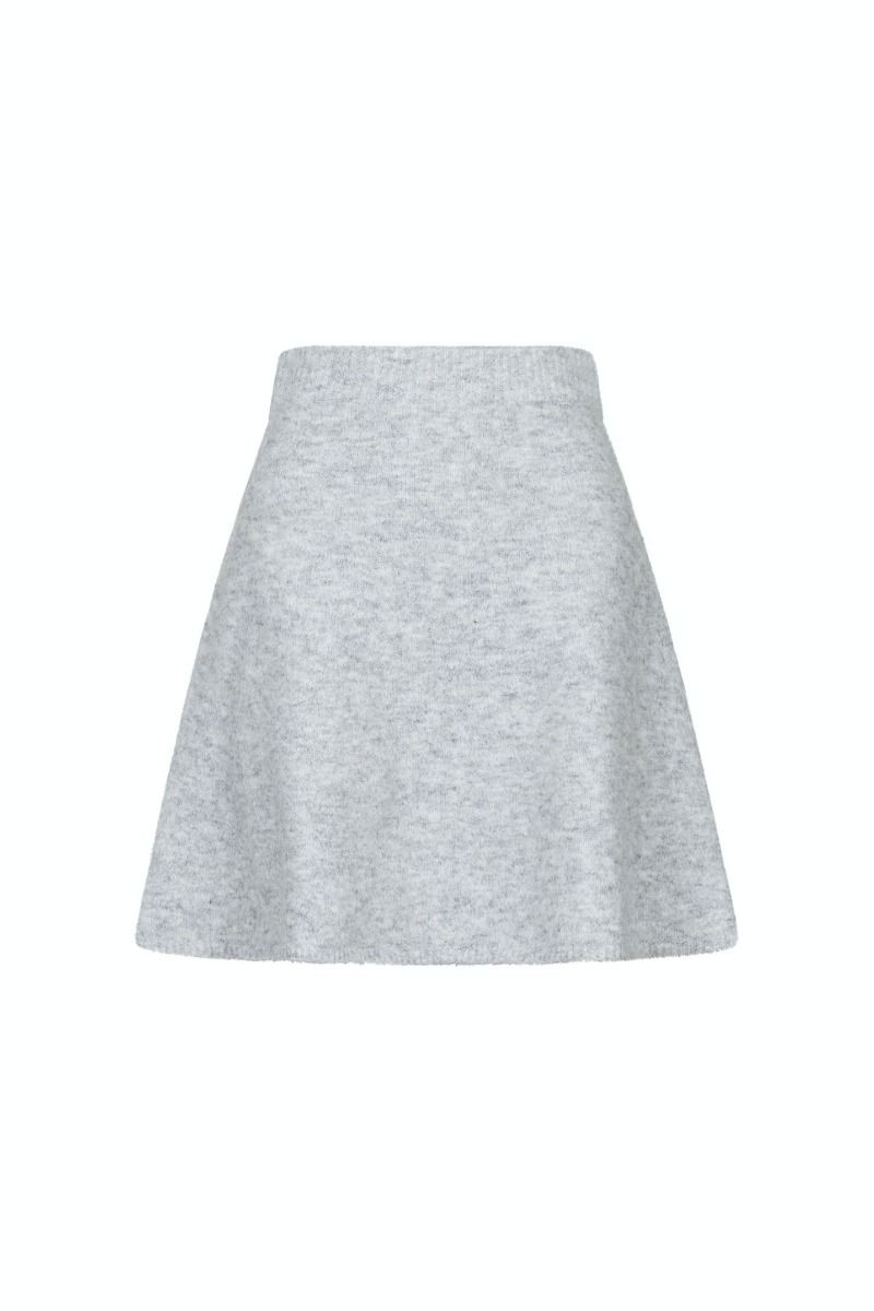 Neo Noir - Nederdel - Gisa Knit Skirt - Light Grey Melange