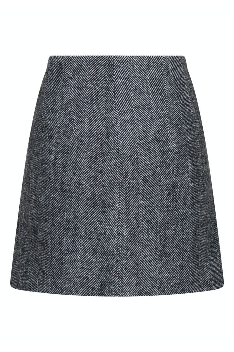 Neo Noir - Nederdel - Helmine Herringbone Skirt - Black