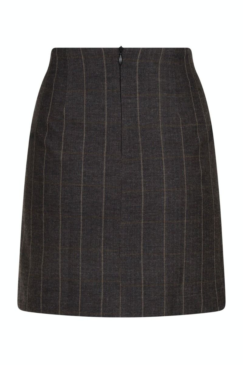 Neo Noir - Nederdel - Helmine Soft Check Skirt - Dark Grey