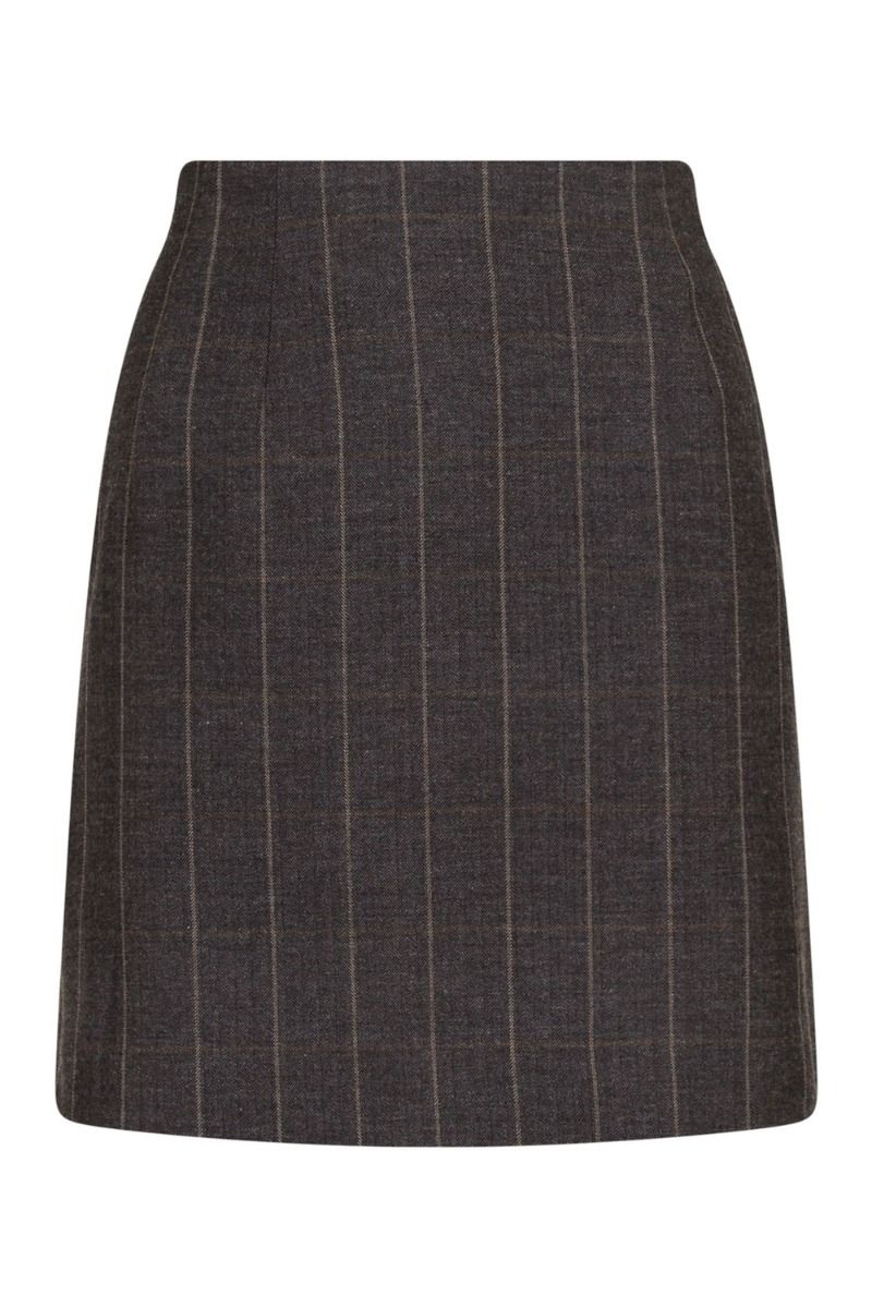 Neo Noir - Nederdel - Helmine Soft Check Skirt - Dark Grey