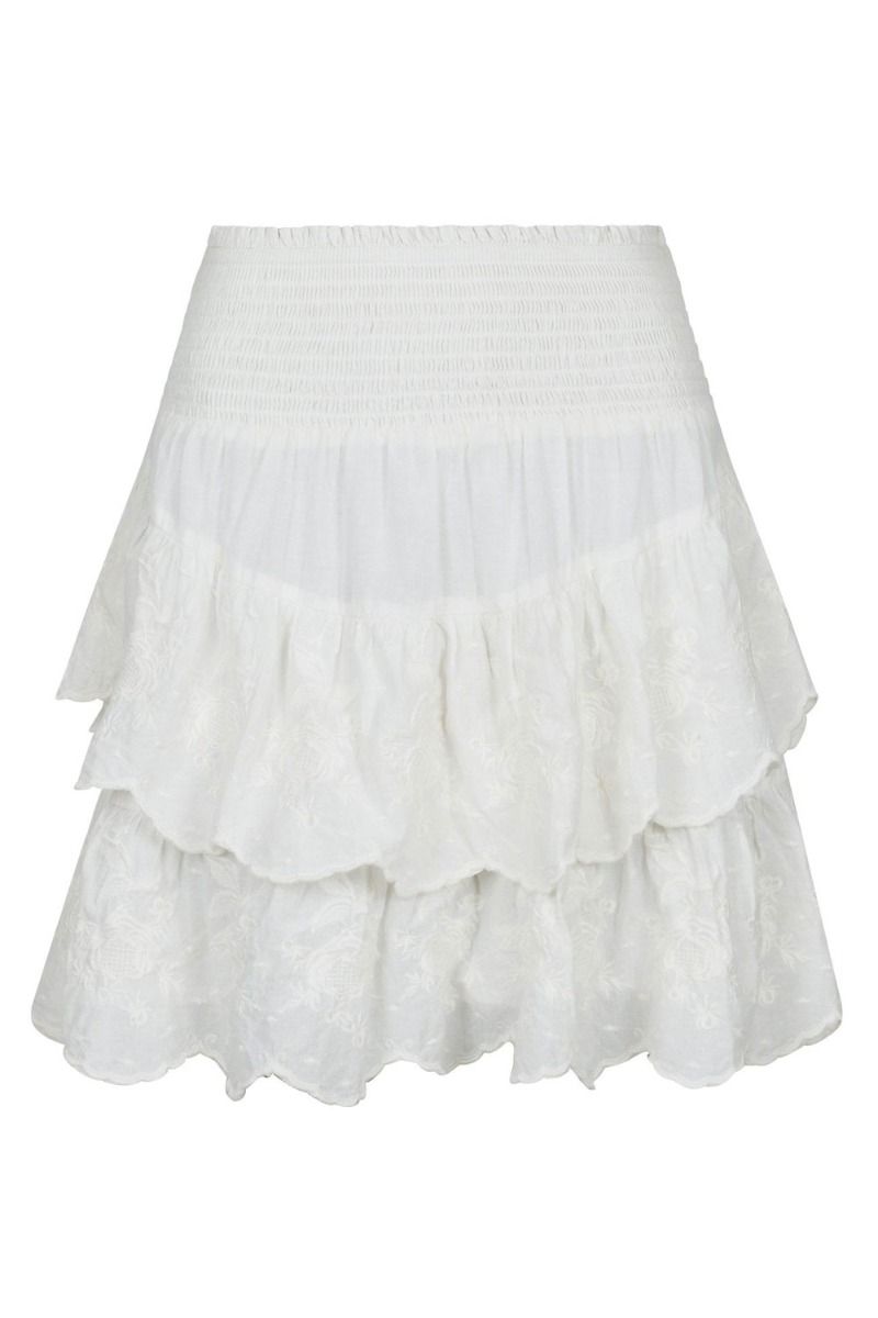 Neo Noir - Nederdel - Line Emb Skirt - Off White