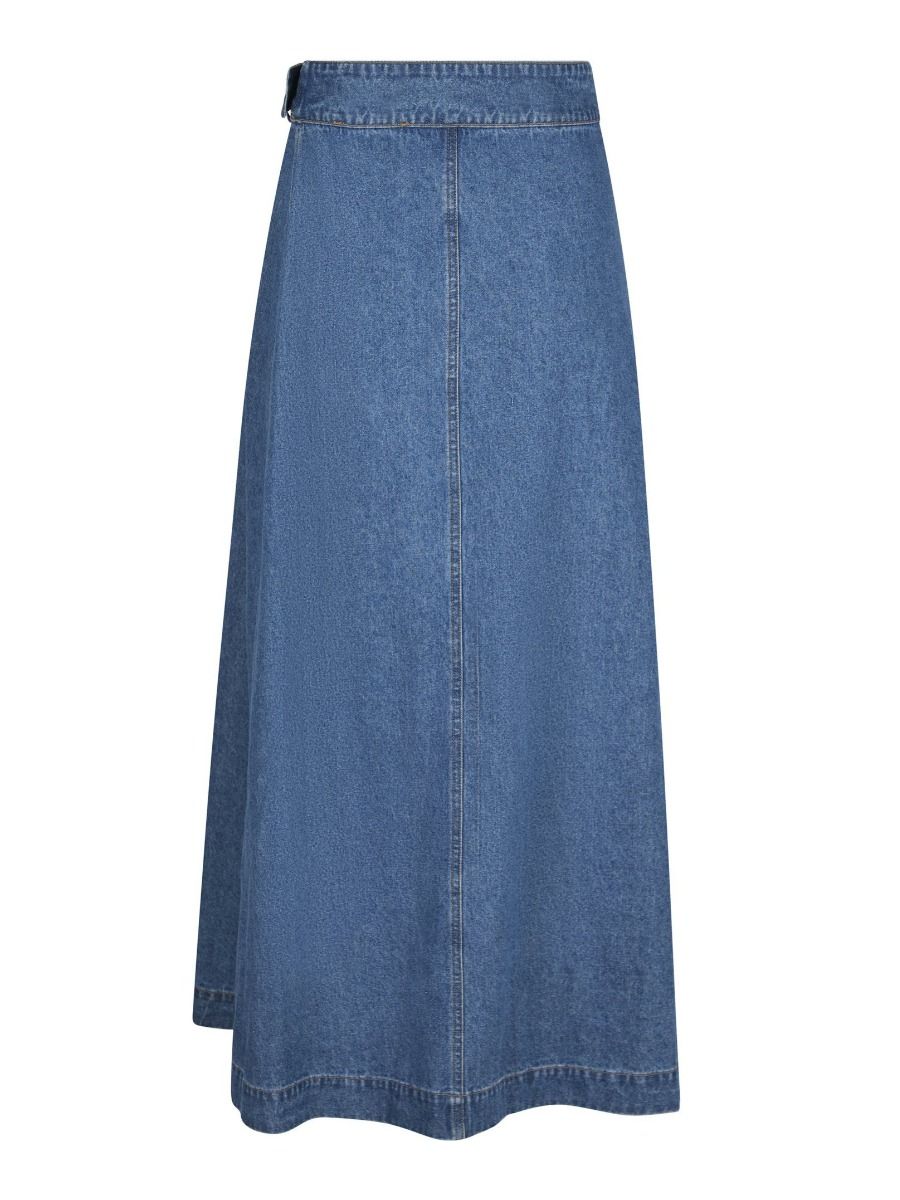 Neo Noir - Nederdel - Nina Wrap Denim Skirt - Blue