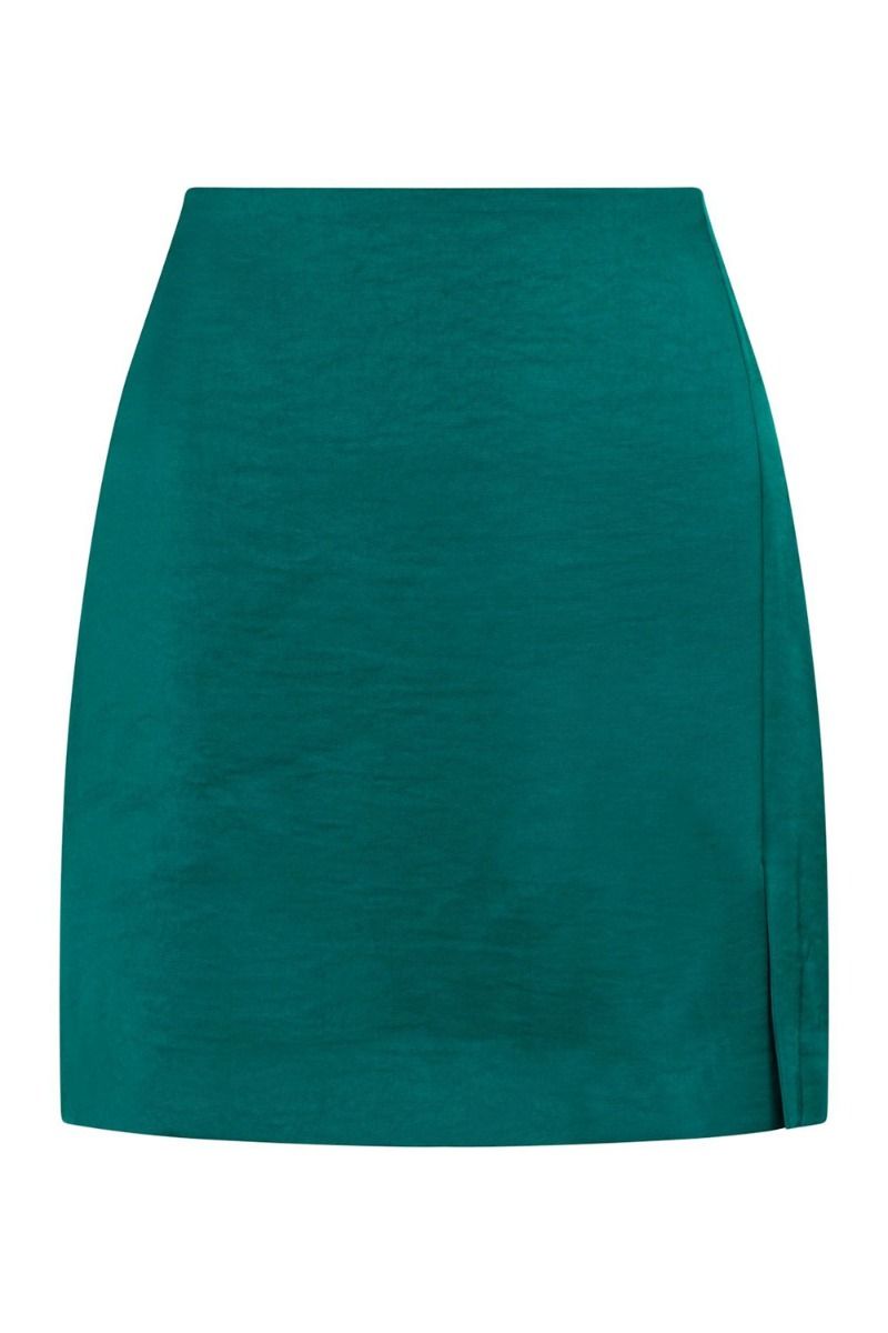 Neo Noir - Nederdel - Sienna Heavy Sateen Skirt - Dark Green