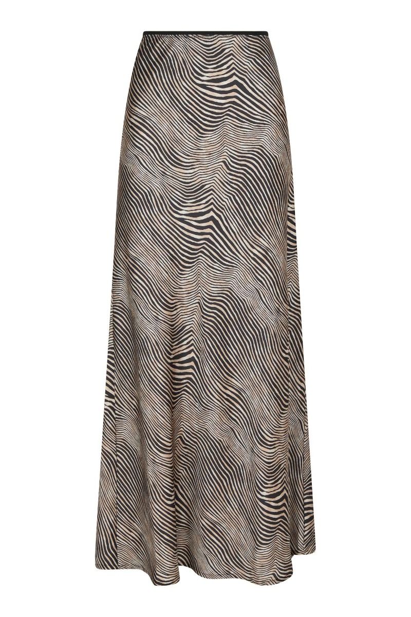 Neo Noir - Nederdel - Vicky Floating Wave Skirt - Dark Sand