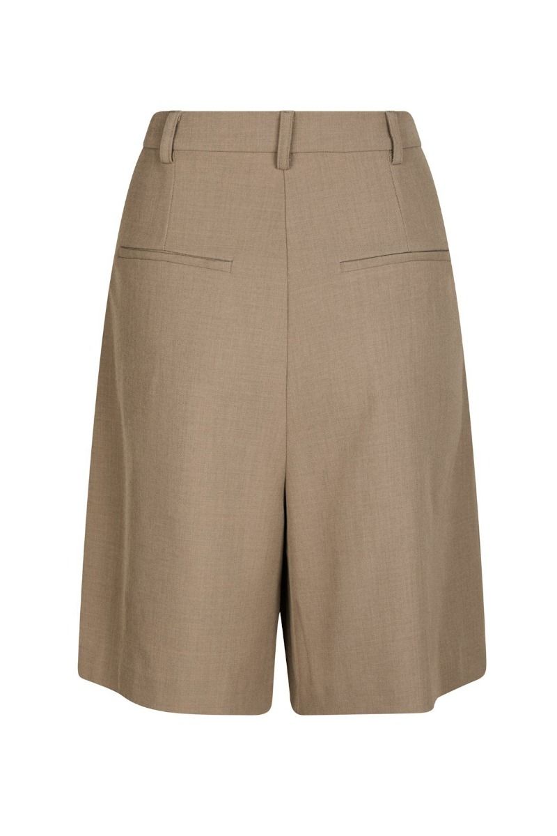 Neo Noir - Shorts - Nika Structure Bermuda Shorts - Dark Taupe