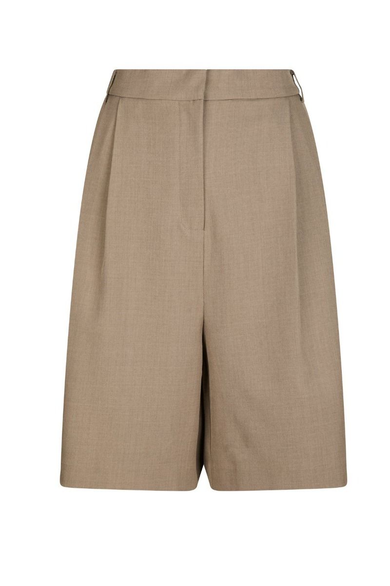 Neo Noir - Shorts - Nika Structure Bermuda Shorts - Dark Taupe