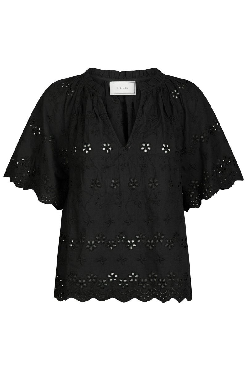 Neo Noir - Bluse - Odet Embroidery Blouse - Black