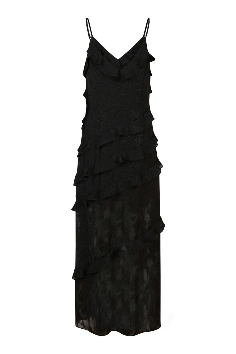 Neo Noir - Kjole - Palazzo Burnout Dress - Black