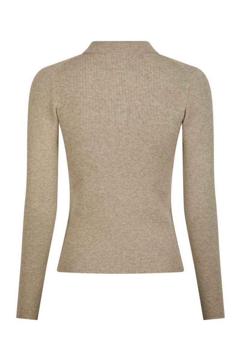 Neo Noir - Bluse - Panama Knit Blouse - Beige Melange