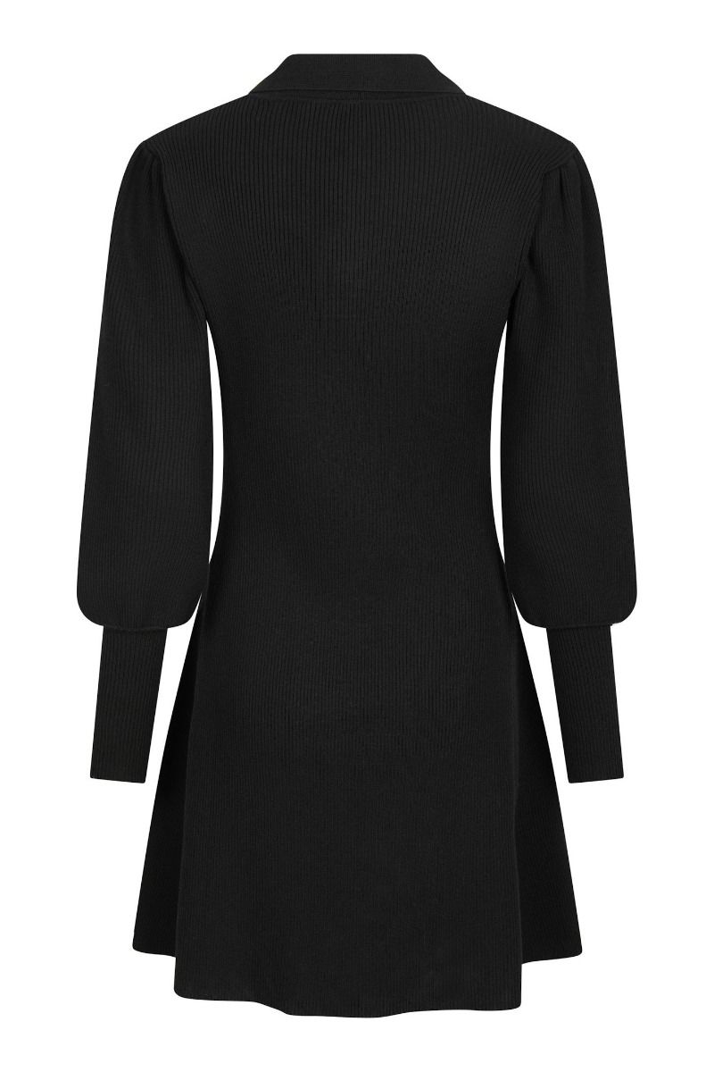 Neo Noir - Kjole - Polli Rib Knit Dress - Black