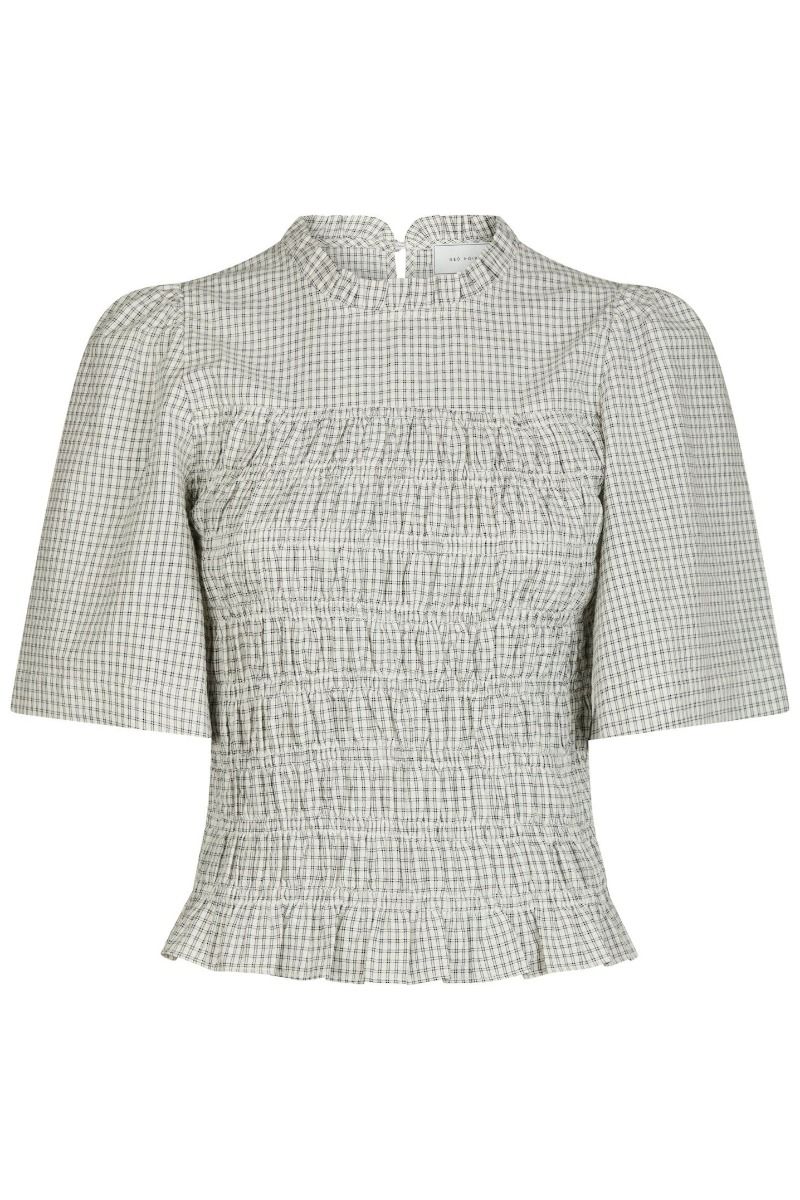 Neo Noir - Bluse - Possini Small Check Blouse - Creme
