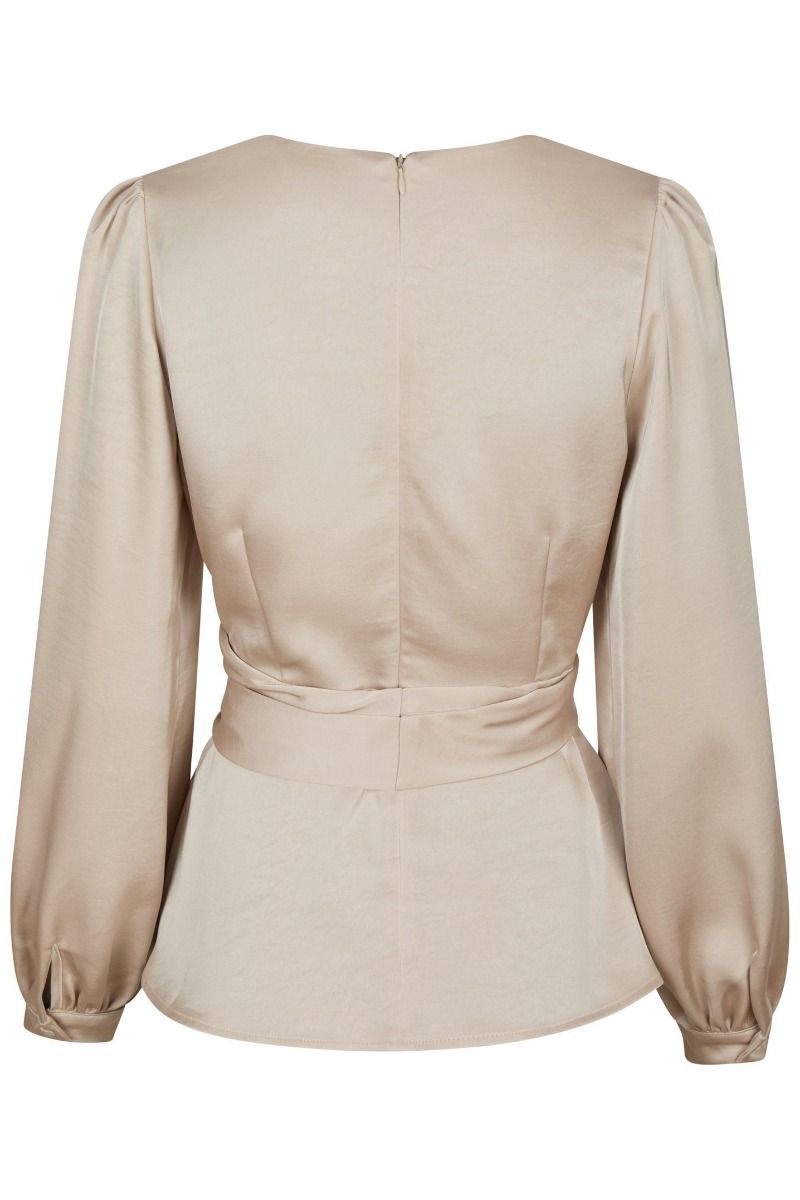 Neo Noir - Bluse - Rista Heavy Sateen Blouse - Champagne