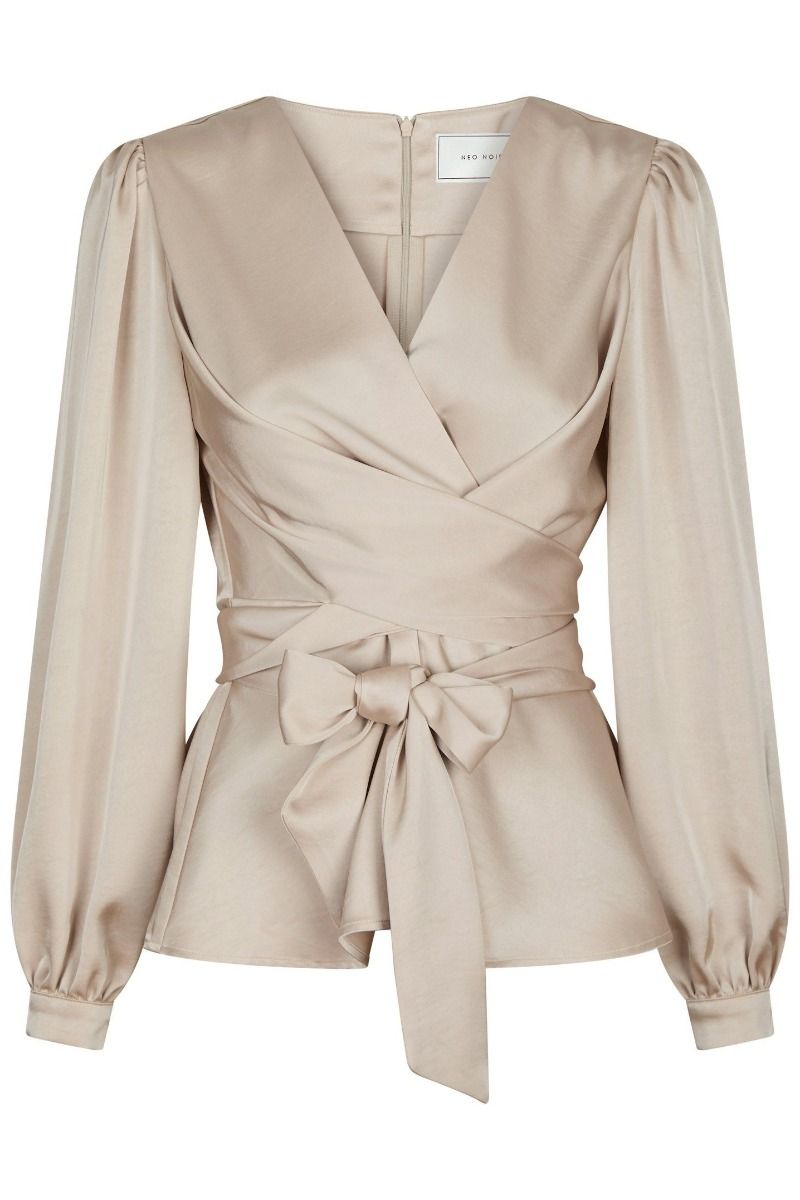 Neo Noir - Bluse - Rista Heavy Sateen Blouse - Champagne