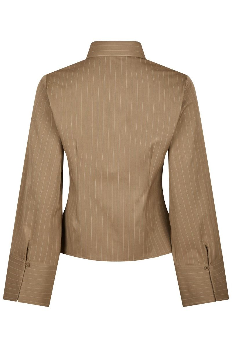 Neo Noir - Skjorte - Rosa Pinstripe Shirt - Dark Sand