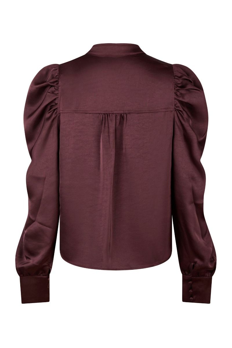 Neo Noir - Bluse - Rosslyn Heavy Sateen Blouse - Burgundy