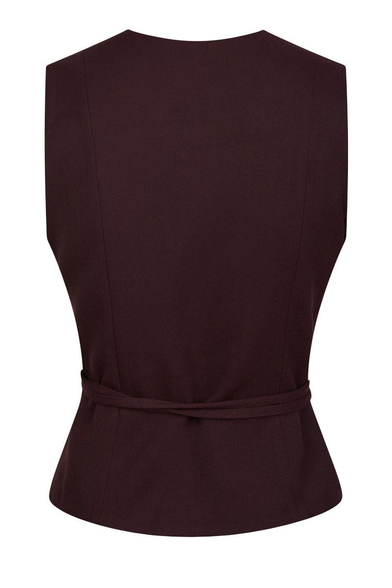 Neo Noir - Vest - Samara Wrap Waistcoat - Bordeaux