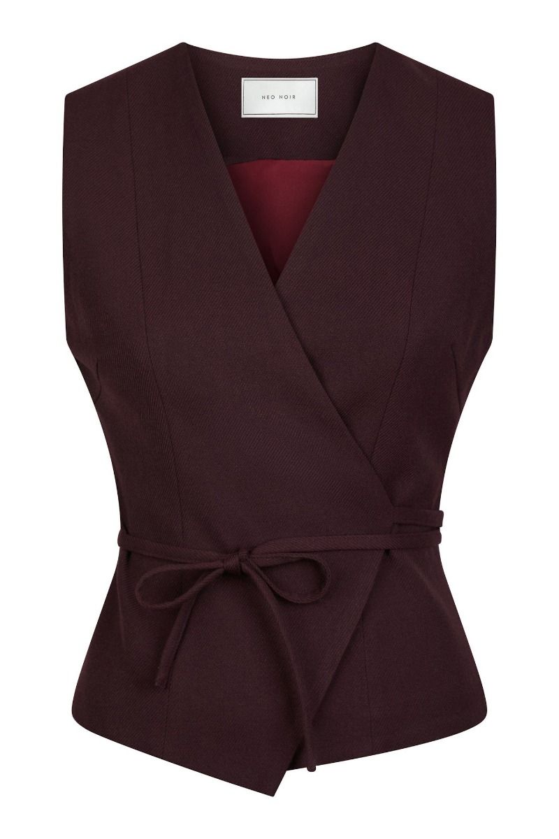 Neo Noir - Vest - Samara Wrap Waistcoat - Bordeaux