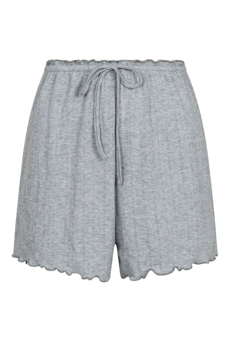 Neo Noir - Shorts - Merritt Pointelle Shorts - Light grey