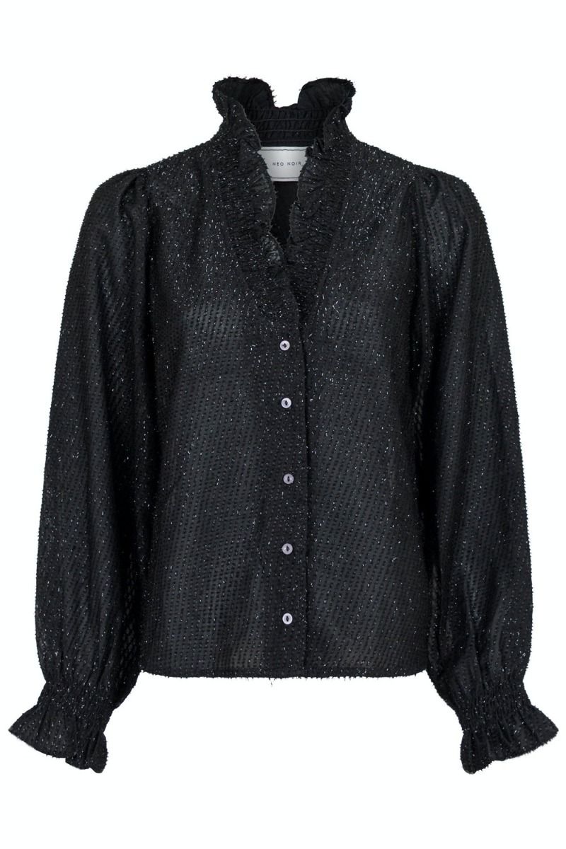 Neo Noir - Skjorte - Brielle Glitter Blouse - Black