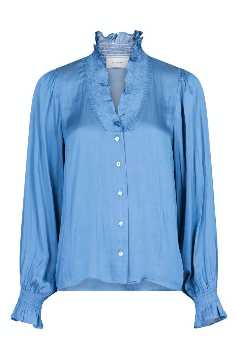 Neo Noir - Skjorte - Brielle Satin Blouse - Blue