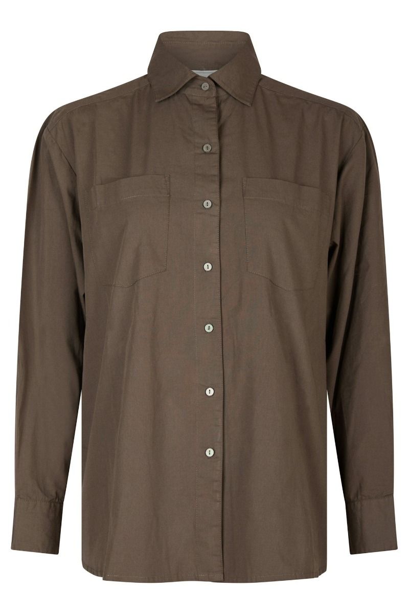 Neo Noir - Skjorte - Dalma C Poplin Shirt - Warm Grey