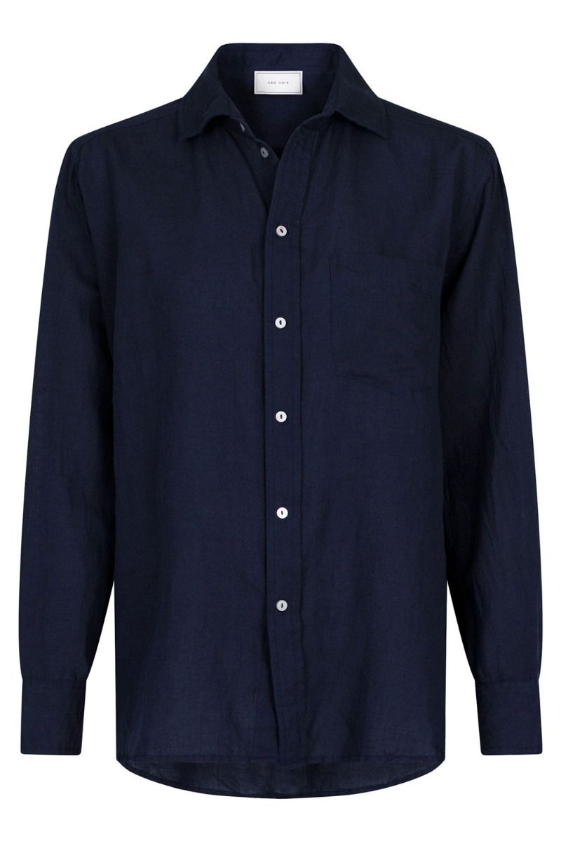 Neo Noir - Skjorte - Dalma Linen Shirt - Navy