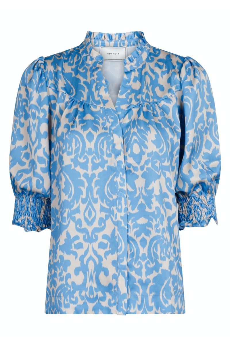 Neo Noir - Skjorte - Diana Flower Blur Blouse - Light Blue