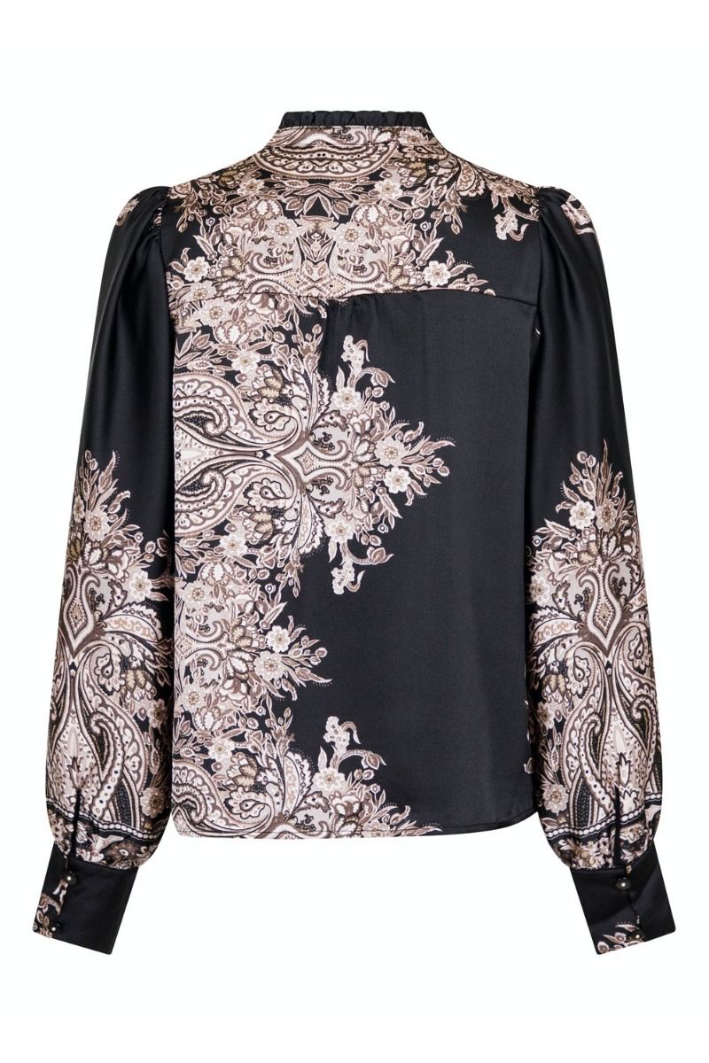 Neo Noir - Skjorte - Massima Paisley Border Blouse - Black
