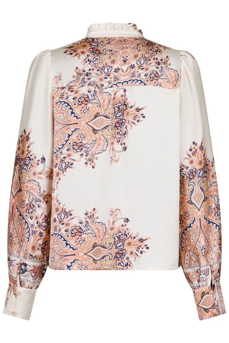 Neo Noir - Skjorte - Massima Paisley Border Blouse - Creme