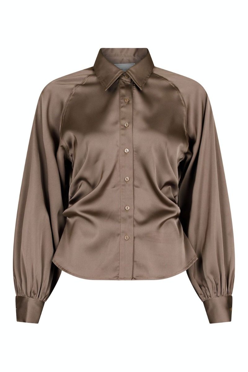 Neo Noir - Skjorte - Susannah Sateen Shirt - Khaki
